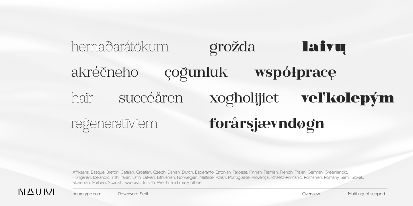 Пример шрифта Ravensara Serif Medium
